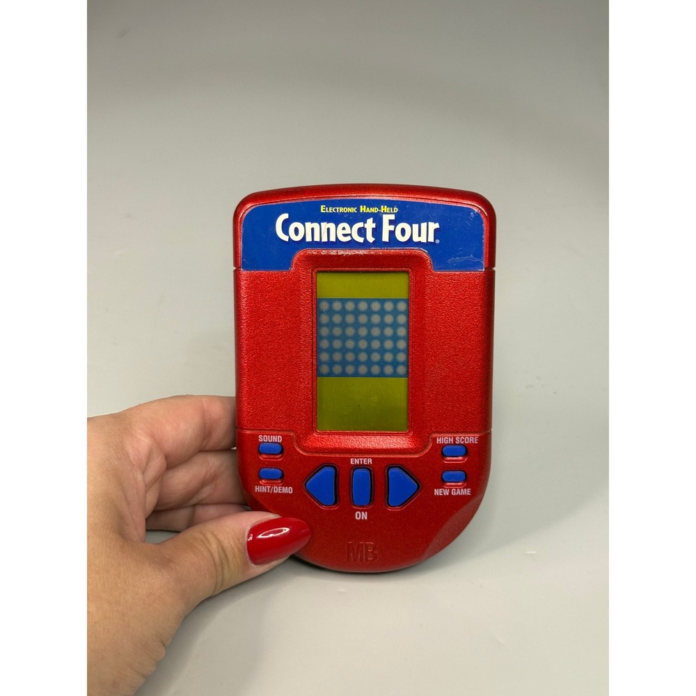 Vintage Connect Four 4 Electronic Handheld Travel Game Hasbro 2002 Tested Works